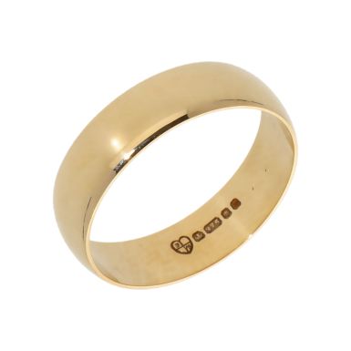 Pre-Owned 9ct Yellow Gold 6mm Wedding Band Ring