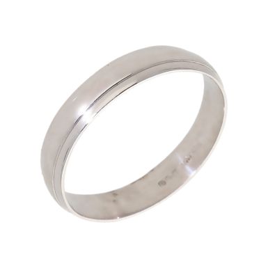 Pre-Owned 9ct White Gold 4mm Edged Wedding Band Ring