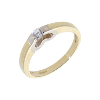 Pre-Owned 9ct Gold Heart Set Cubic Zirconia Solitaire Ring