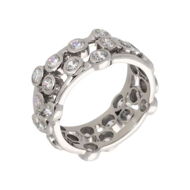 Pre-Owned 18ct White Gold Cubic Zirconia Bubble Dress Ring