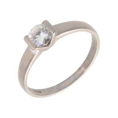 Pre-Owned 18ct White Gold Moissanite Solitaire Ring