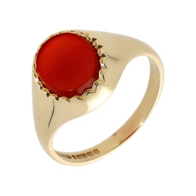 Pre-Owned 9ct Yellow Gold Carnelian Signet Ring
