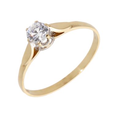 Pre-Owned 9ct Yellow Gold Cubic Zirconia Solitaire Ring