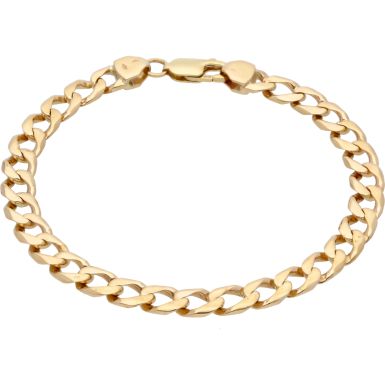 Pre-Owned 9ct Yellow Gold 9.5 Inch Curb Bracelet