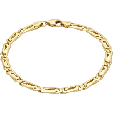 Pre-Owned 14ct Yellow Gold 8.2 Inch Fancy Link Bracelet