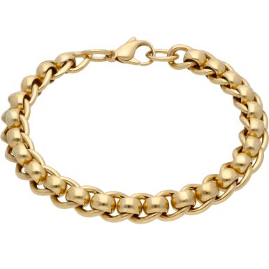Pre-Owned 9ct Yellow Gold 8 Inch Rollerball Link Bracelet
