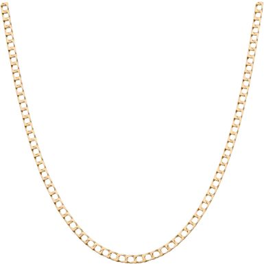 Pre-Owned 9ct Yellow Gold 21.5 Inch Square Curb Chain Necklace