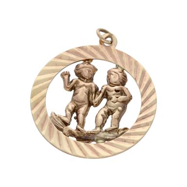 Pre-Owned 9ct Yellow Gold Gemini Horoscope Pendant
