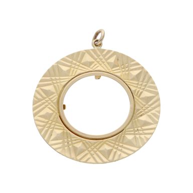 Pre-Owned 9ct Yellow Gold Half Sovereign Coin Pendant Mount