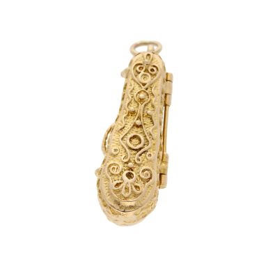 Pre-Owned 9ct Yellow Gold Opening Ornate Violin Case Charm