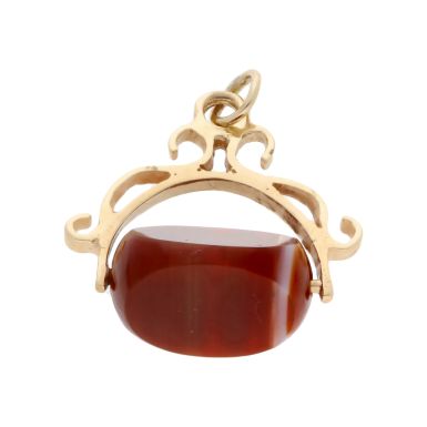 Pre-Owned 9ct Yellow Gold Gemstone Set Spinning Fob Pendant