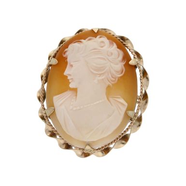 Pre-Owned 9ct Yellow Gold Oval Cameo Brooch
