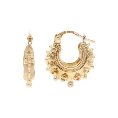 Pre-Owned 9ct Yellow Gold Traditional Creole Earrings
