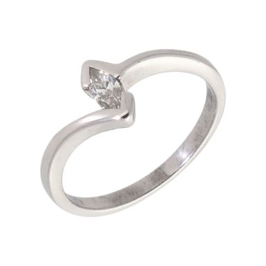 Pre-Owned 9ct White Gold 0.15 Carat Marquise Diamond Ring