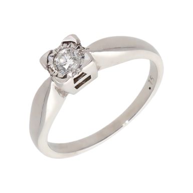 Pre-Owned 9ct White Gold 0.15 Carat Diamond Solitaire Ring