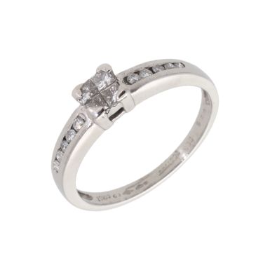Pre-Owned Platinum 0.25 Carat Diamond Mixed Cut Cluster Ring