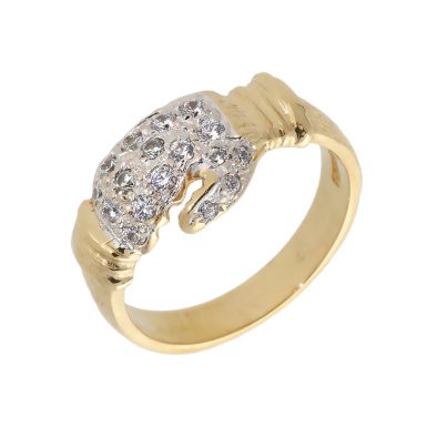 Pre-Owned 9ct Yellow Gold Cubic Zirconia Set Boxing Glove Ring