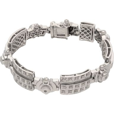 Pre-Owned 14ct White Gold 1.00 Carat Fancy Link Diamond Bracelet