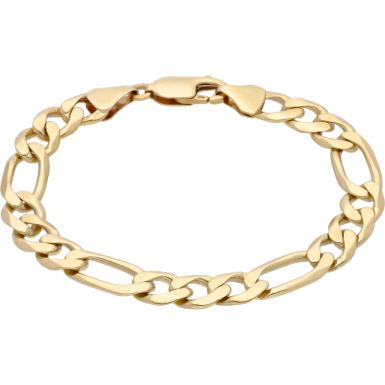 Pre-Owned 9ct Yellow Gold 6.2 Inch Figaro Bracelet
