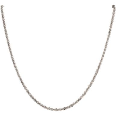 Pre-Owned 9ct White Gold 17 Inch Fancy Twist Link Necklace
