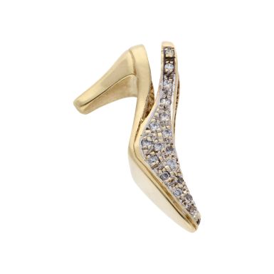 Pre-Owned 9ct Yellow Gold Cubic Zirconia Heel Shoe Pendant