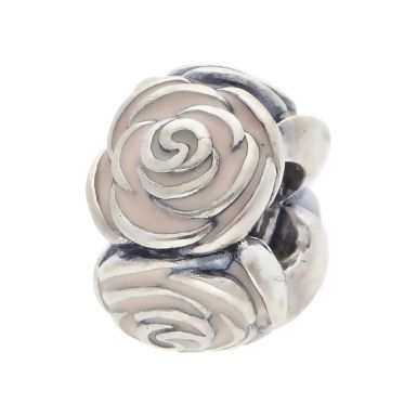 Pre-Owned Pandora Silver & Pink Enamel Flower Charm