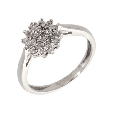 Pre-Owned 9ct White Gold Diamond Cluster Ring