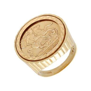 Pre-Owned 9ct Yellow Gold George & Dragon Coin Style Dress Ring