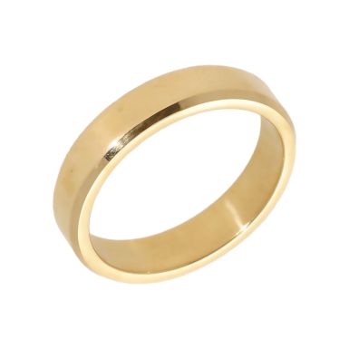 Pre-Owned 9ct Yellow Gold 4mm Flat Edged Wedding Band Ring