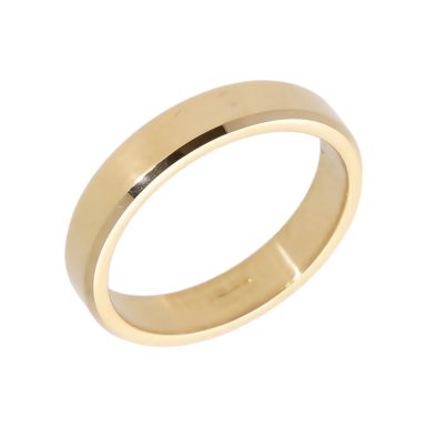 Pre-Owned 9ct Yellow Gold 4mm Flat Edged Wedding Band Ring