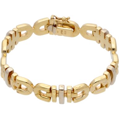 Pre-Owned 9ct Gold 5.7 Inch Hollow Fancy Link Bracelet