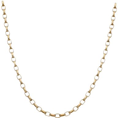 Pre-Owned 9ct Yellow Gold 18 Inch Faceted Belcher Chain Necklace