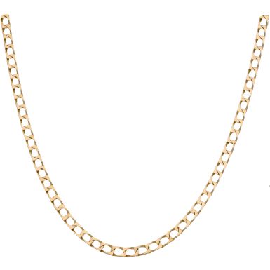 Pre-Owned 9ct Yellow Gold 18 Inch Square Curb Chain Necklace
