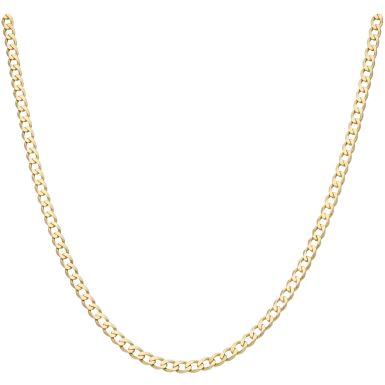 Pre-Owned 9ct Yellow Gold 17.5 Inch Curb Chain Necklace