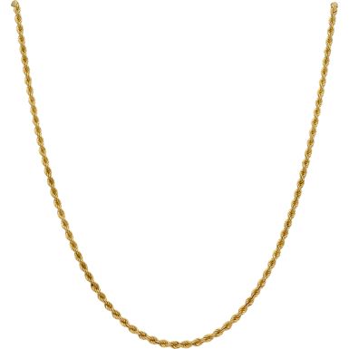 Pre-Owned 9ct Yellow Gold 18 Inch Rope Chain Necklace