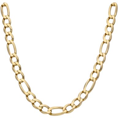 Pre-Owned 9ct Yellow Gold 21.5 Inch Heavy Figaro Chain Necklace