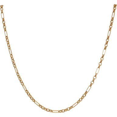 Pre-Owned 9ct Gold 18.5 Inch Figaro Style Belcher Chain Necklace