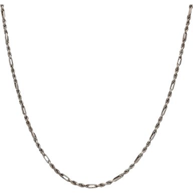 Pre-Owned 9ct White Gold 16 Inch Fancy Rope Chain Necklace