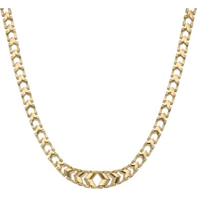 Pre-Owned 9ct Yellow Gold 17 Inch Graduated Chevron Necklet