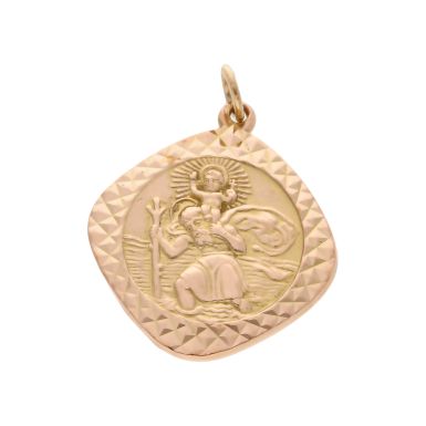 Pre-Owned 9ct Yellow Gold Double Sided St.Christopher Pendant
