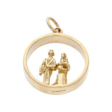 Pre-Owned 9ct Yellow Gold Bride & Groom Wedding Day Charm