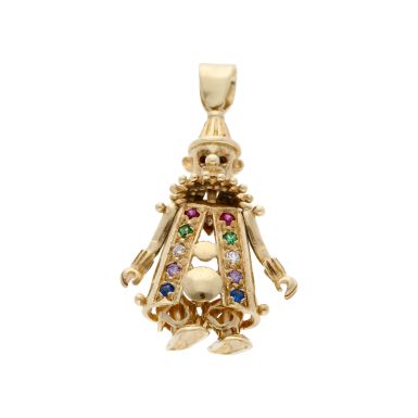 Pre-Owned 9ct Yellow Gold Gemstone Set Clown Pendant