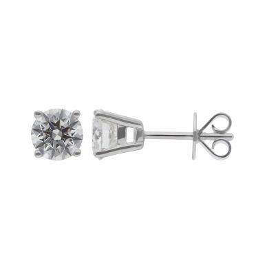 New 18ct White Gold GIA Certificatd 1.06ct Diamond Stud Earrings