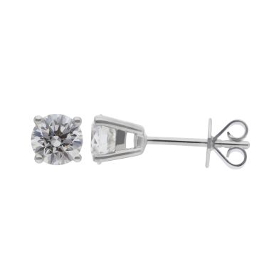 New 18ct White Gold GIA Certificatd 0.89ct Diamond Stud Earrings