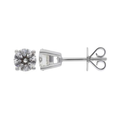 New 18ct White Gold GIA Certificated 0.81ct Diamond Stud Earring