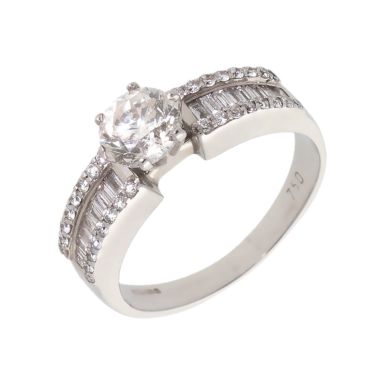 Pre-Owned 18ct Gold Mixed Cut Diamond Solitaire & Band Ring
